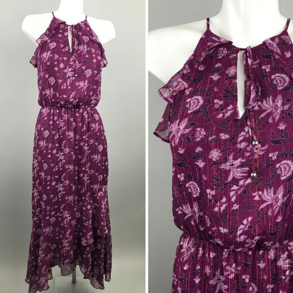 White House Black Market Dresses & Skirts - WHBM Purple Sleveless Floral Casual Maxi Dress